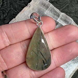 Prehnite With Epidote Pendant Crystal Stone Jewelry